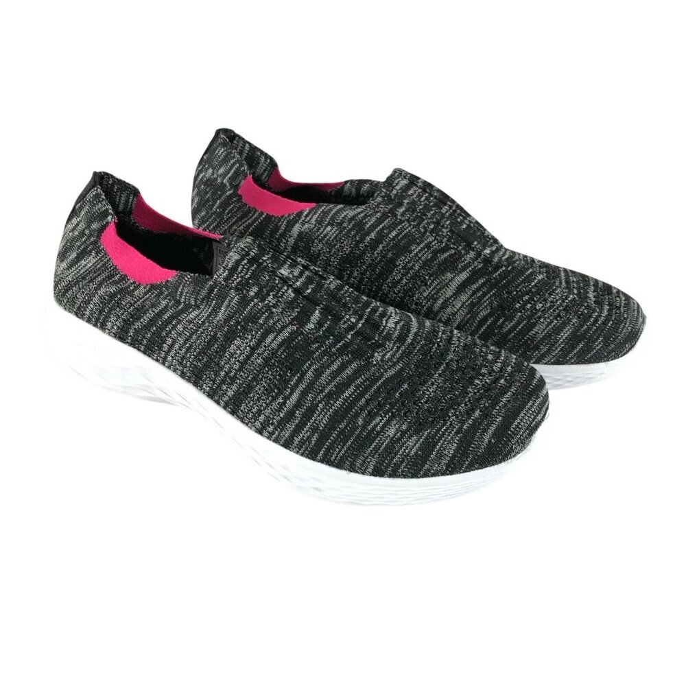 Unisex Slip On Sneakers Breathable Lightweight Gray Size 39 Mens 6.5 Womens 9